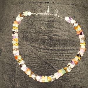 Unique multi semi precious stone necklace